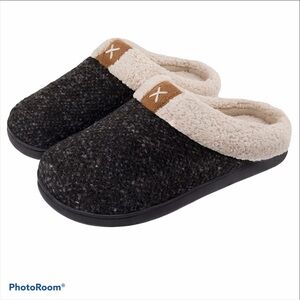 Men's Corduroy Clog Scuff Slipper with Memory Foam NWT